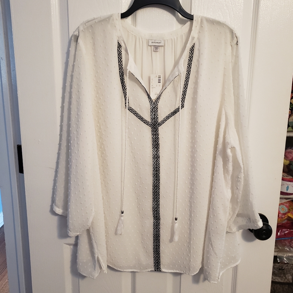 White Dotted Boho Top